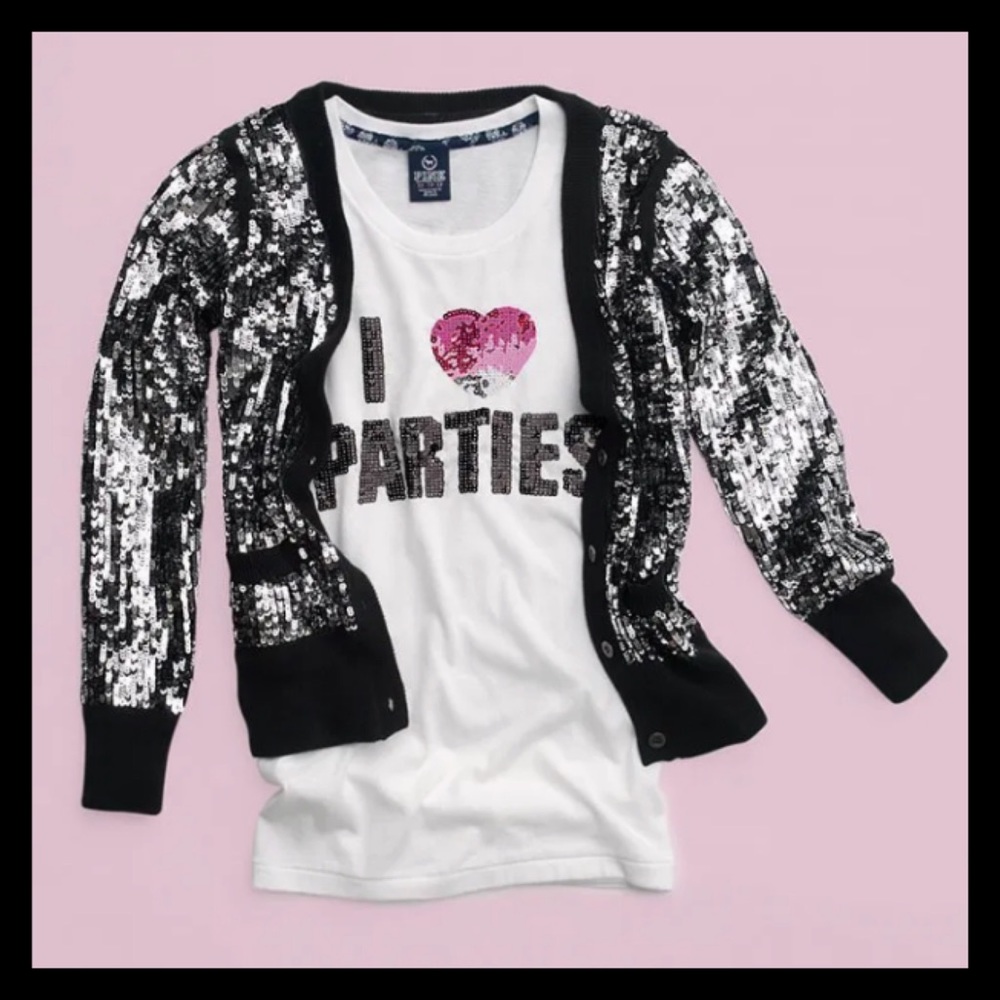 💕✨ⓅⒾⓃⓀ ⓋⓈ VINTAGE Bling “I💖PARTIES” Tee✨💕 - Picture 2 of 13